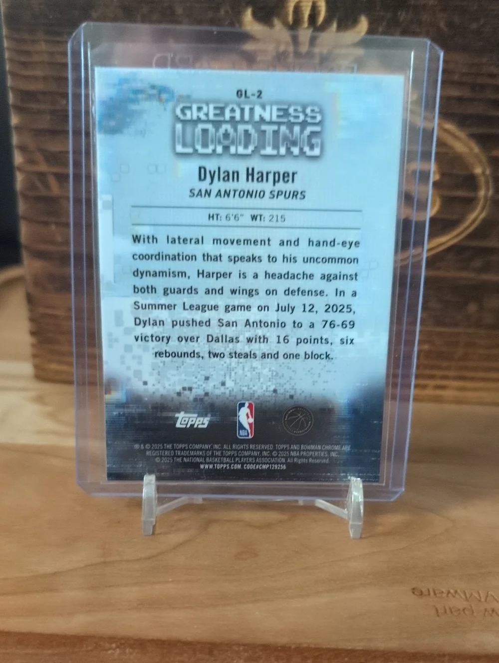 2025-26 Bowman Chrome Dylan Harper Greatness Loading Rookie Card Spurs